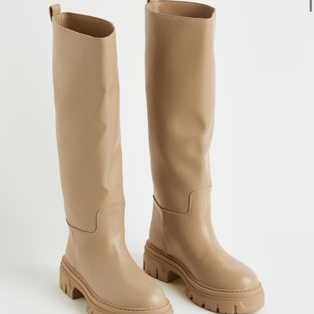 H&M Beige Over the Knee Boots